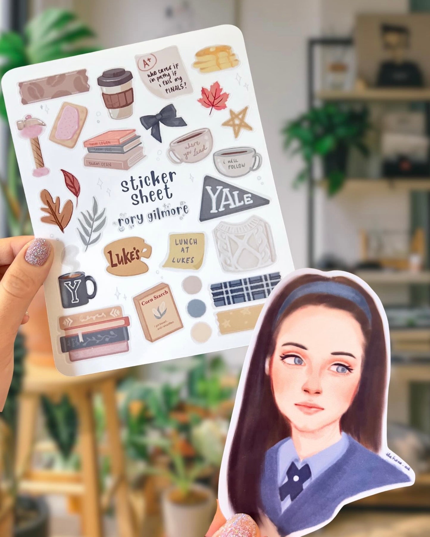 Rory Gilmore inspired journaling sticker sheet + laminated portrait (Gilmore girls)