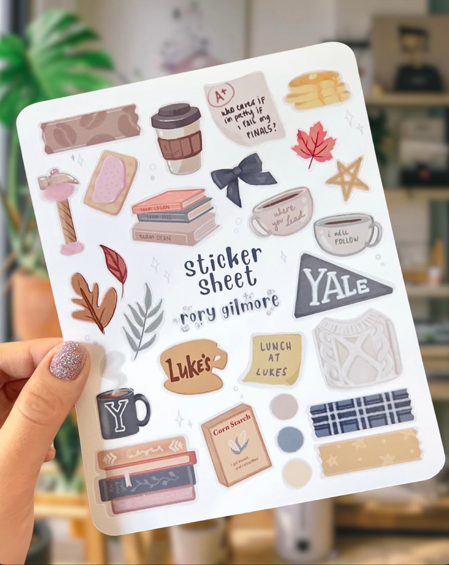 Rory Gilmore inspired journaling sticker sheet + laminated portrait (Gilmore girls)