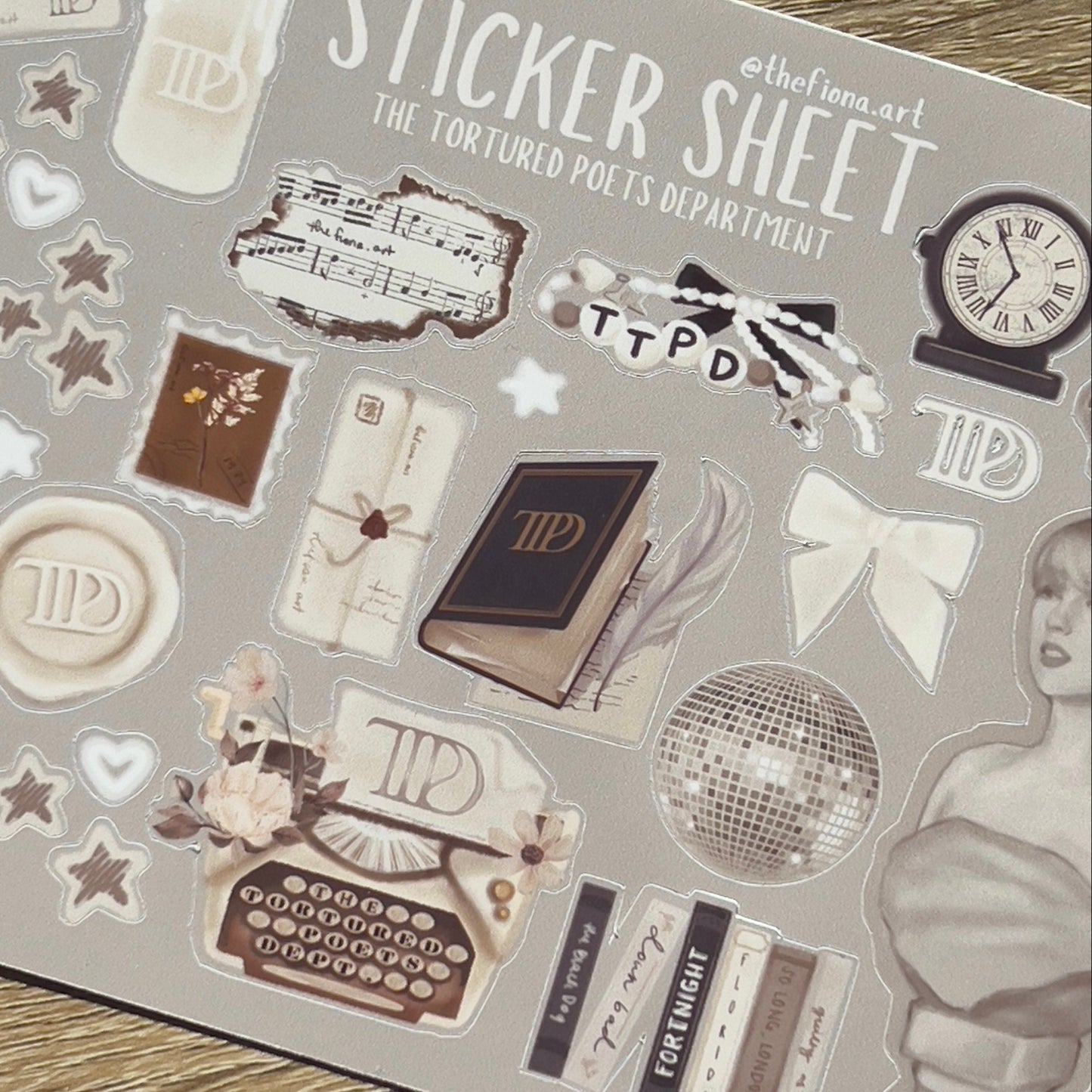 TTPD Fandom journaling sticker sheet (2-pack)