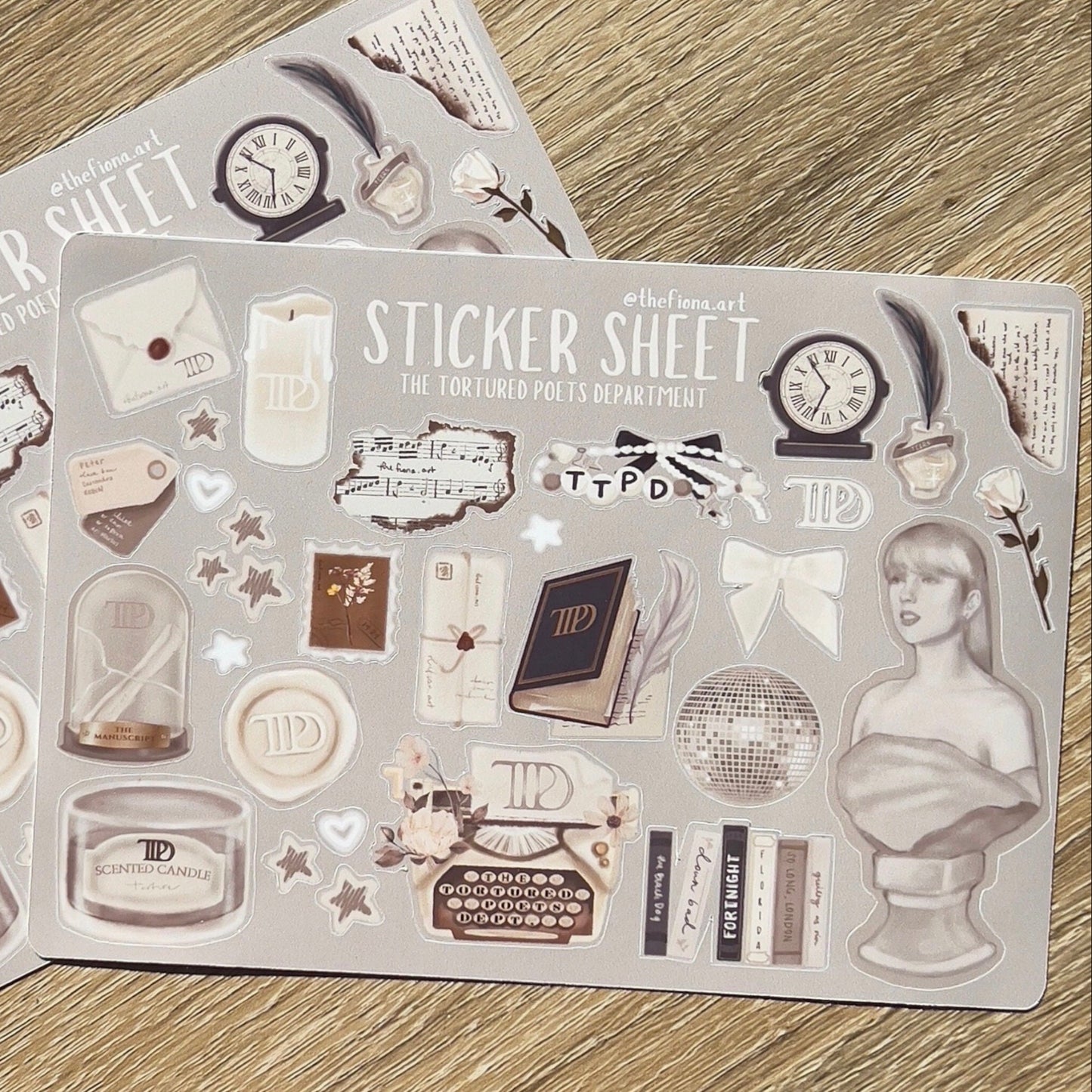 TTPD Fandom journaling sticker sheet (2-pack)